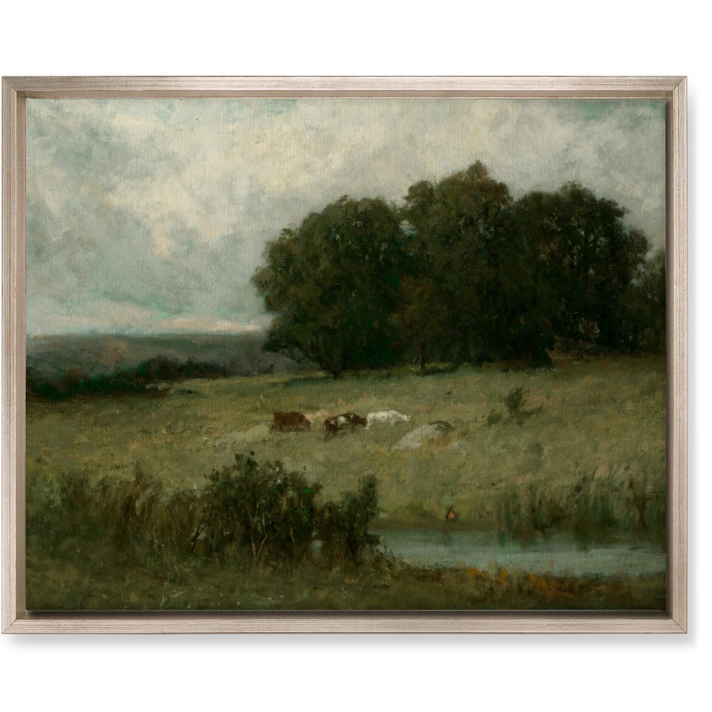 Grazing Fields Wall Art, Metallic, Single piece, Canvas, 16x20, Green, Classic Green