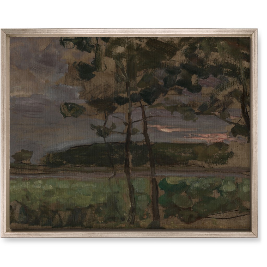 Meadow Edge Wall Art, Metallic, Single piece, Canvas, 16x20, Green, Classic Green