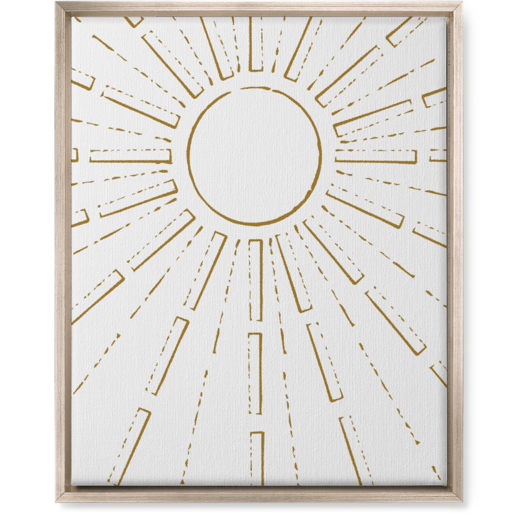 Midcentury Burst Wall Art, Metallic, Single piece, Canvas, 16x20, White