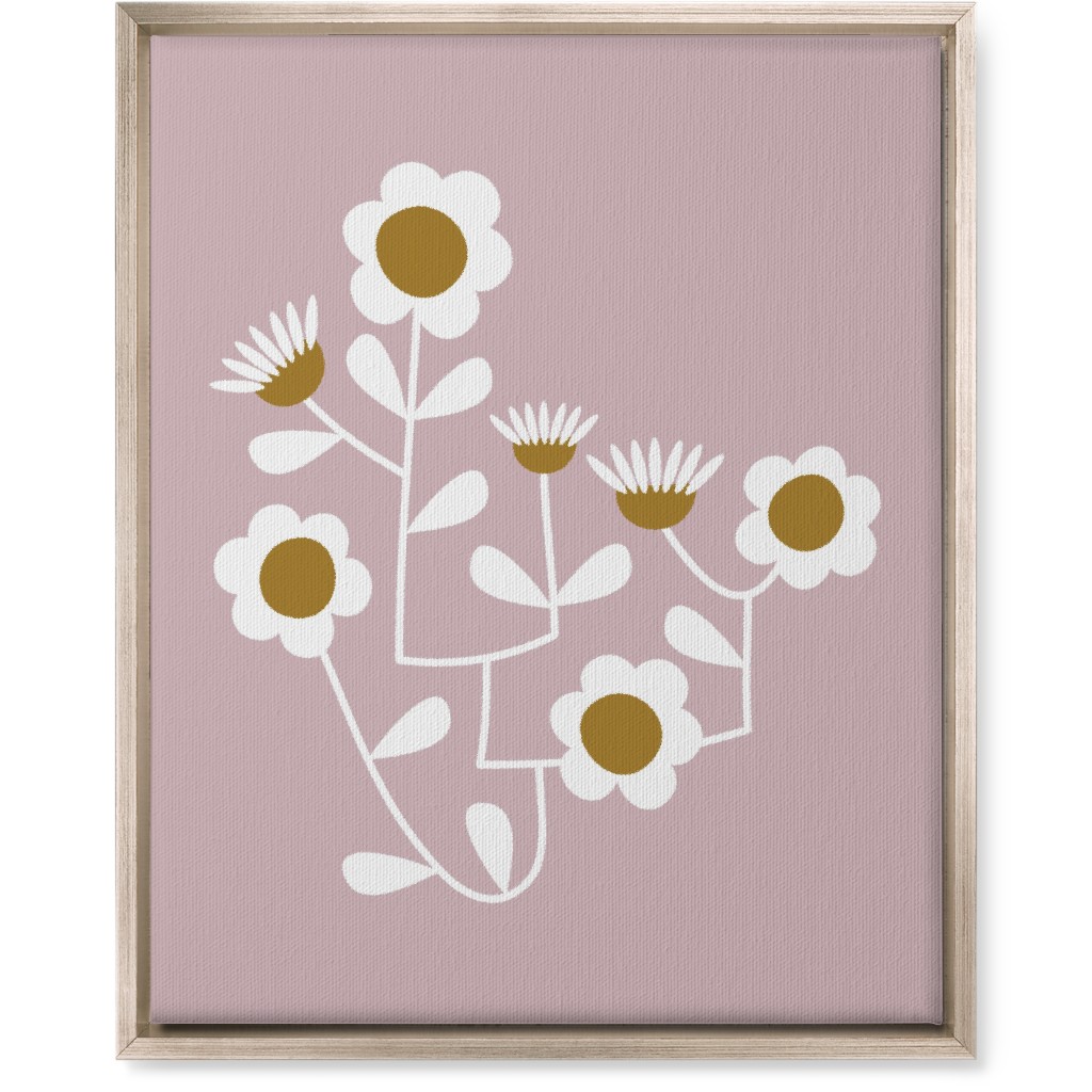Mod Hanging Floral Wall Art, Metallic, Single piece, Canvas, 16x20, Pink