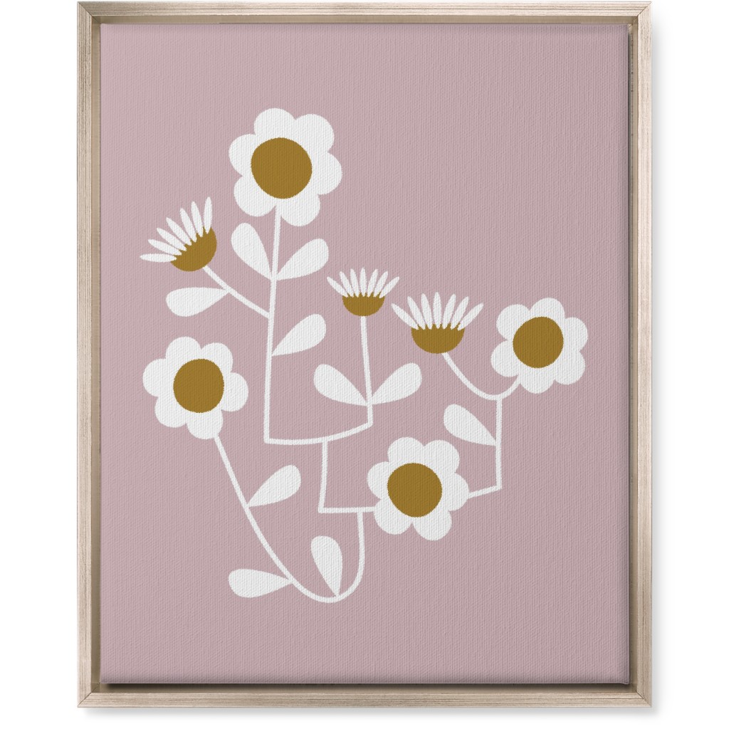 Mod Hanging Floral Wall Art, Metallic, Single piece, Canvas, 16x20, Pink, Whisper