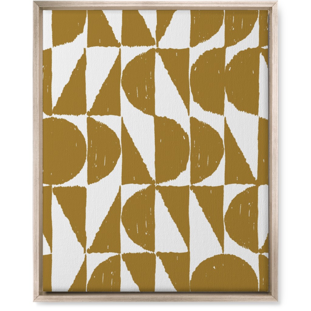 Mod Shapes Wall Art, Metallic, Single piece, Canvas, 16x20, Yellow, Golden