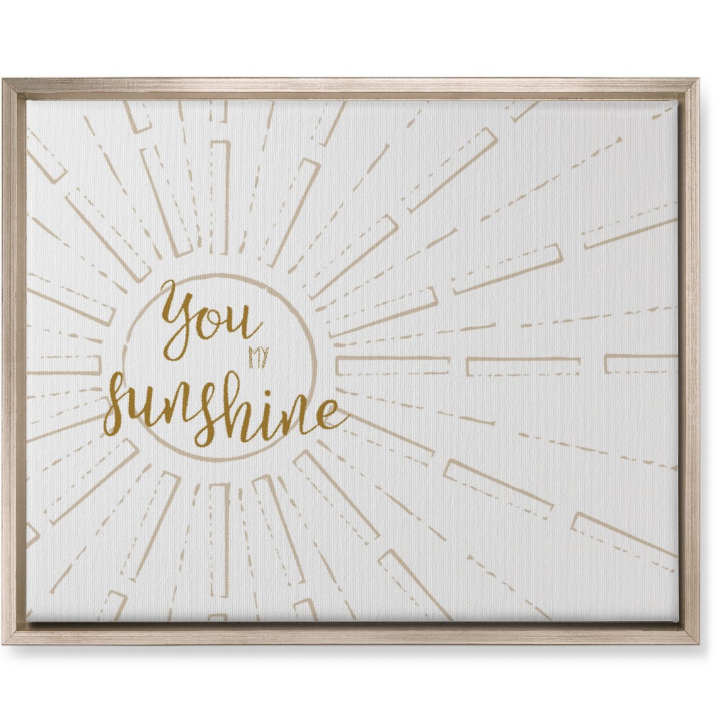 You Are My Sunshine - White and Golden Wall Art, Metallic, Single piece, Canvas, 16x20, Yellow