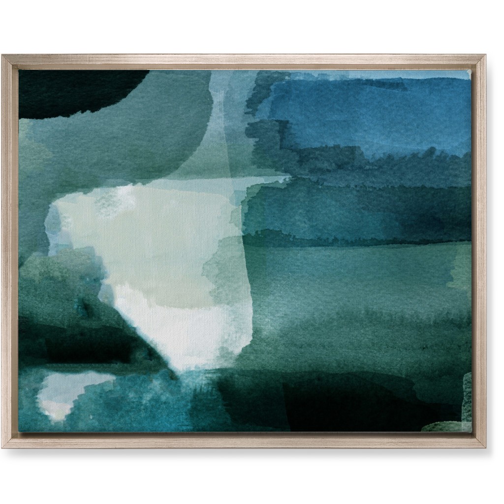 Abyss - Green and Blue Wall Art, Metallic, Single piece, Canvas, 16x20, Green, Classic Green