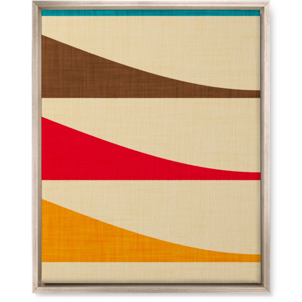 Mid Mod Waves Wall Art, Metallic, Single piece, Canvas, 16x20, Multicolor