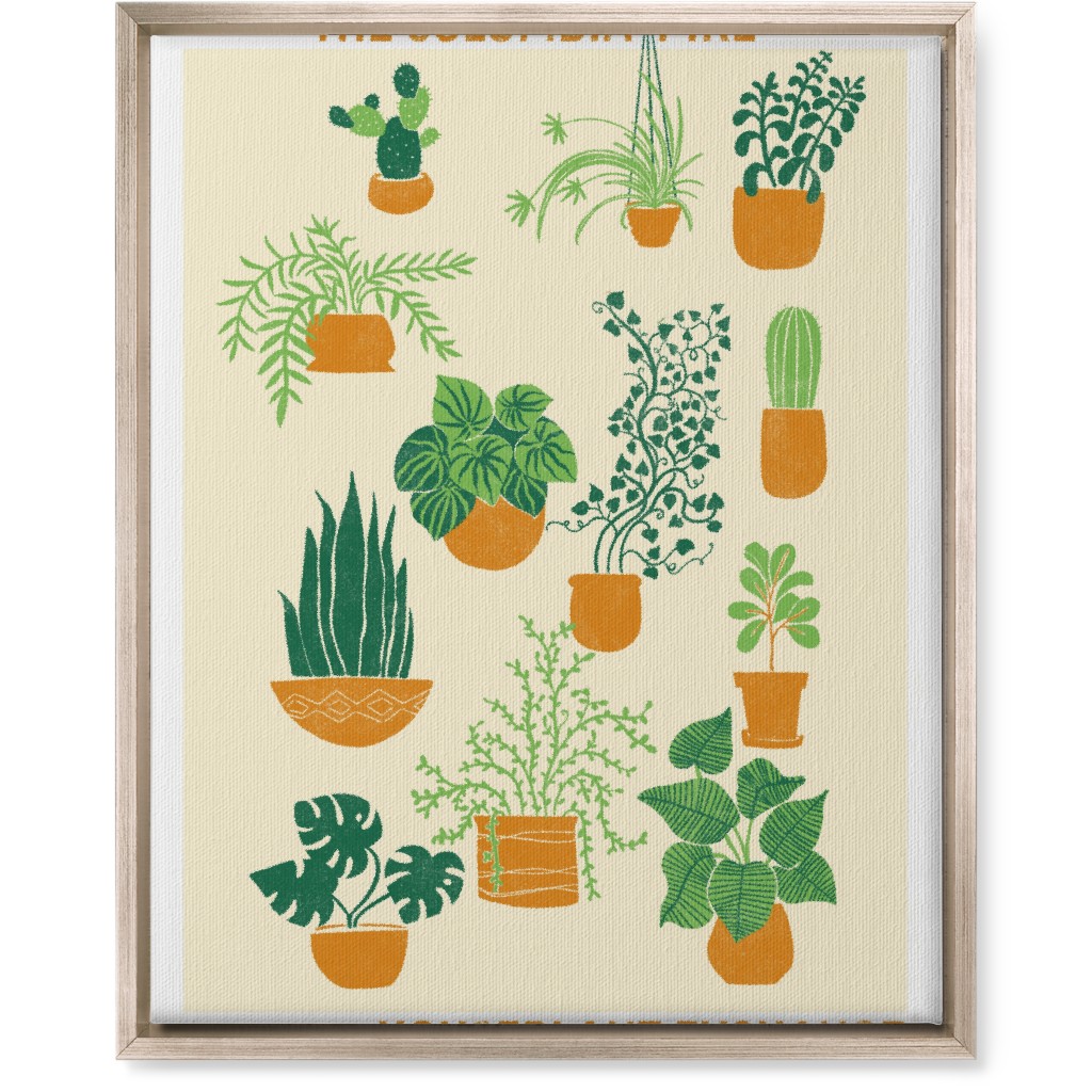 Houseplant Exchange - Green and Cream Wall Art, Metallic, Single piece, Canvas, 16x20, Green, Classic Green