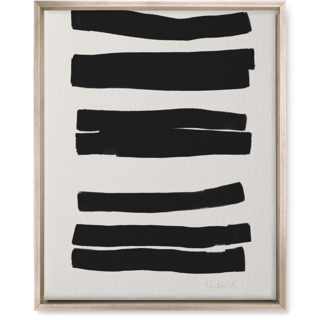 Abstract Bold Stripes I Wall Art, Metallic, Single piece, Canvas, 16x20, Black