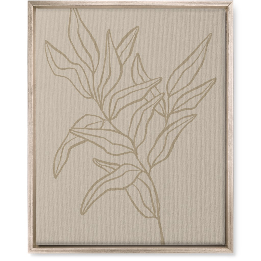 Botanical Eucalyptus Branch I Wall Art, Metallic, Single piece, Canvas, 16x20, Beige