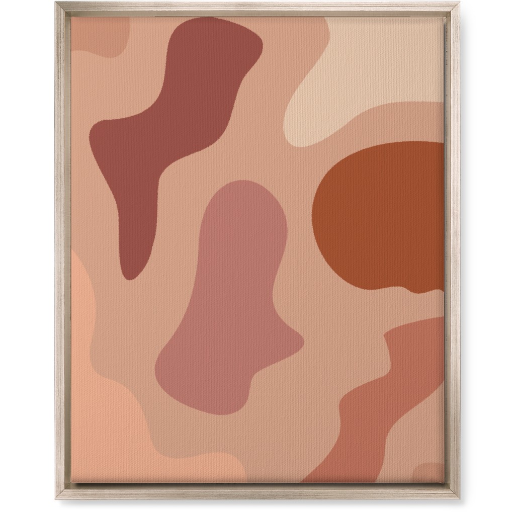 Modern Abstract Canyon - Warm Wall Art, Metallic, Single piece, Canvas, 16x20, Pink
