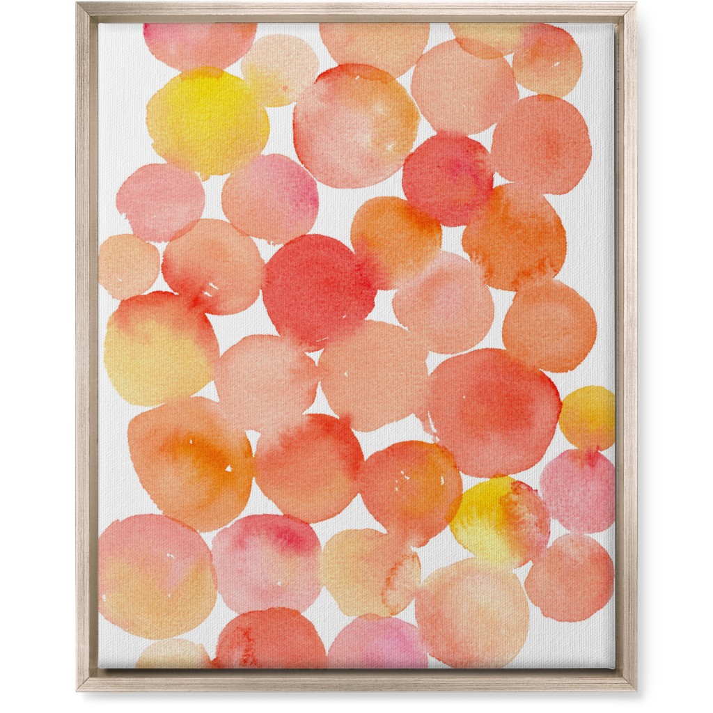 Watercolor Circles Wall Art, Metallic, Single piece, Canvas, 16x20, Orange