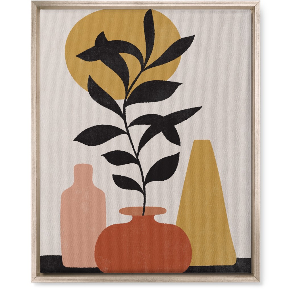 Earthen Mantel - Terracotta Wall Art, Metallic, Single piece, Canvas, 16x20, Orange, Orange