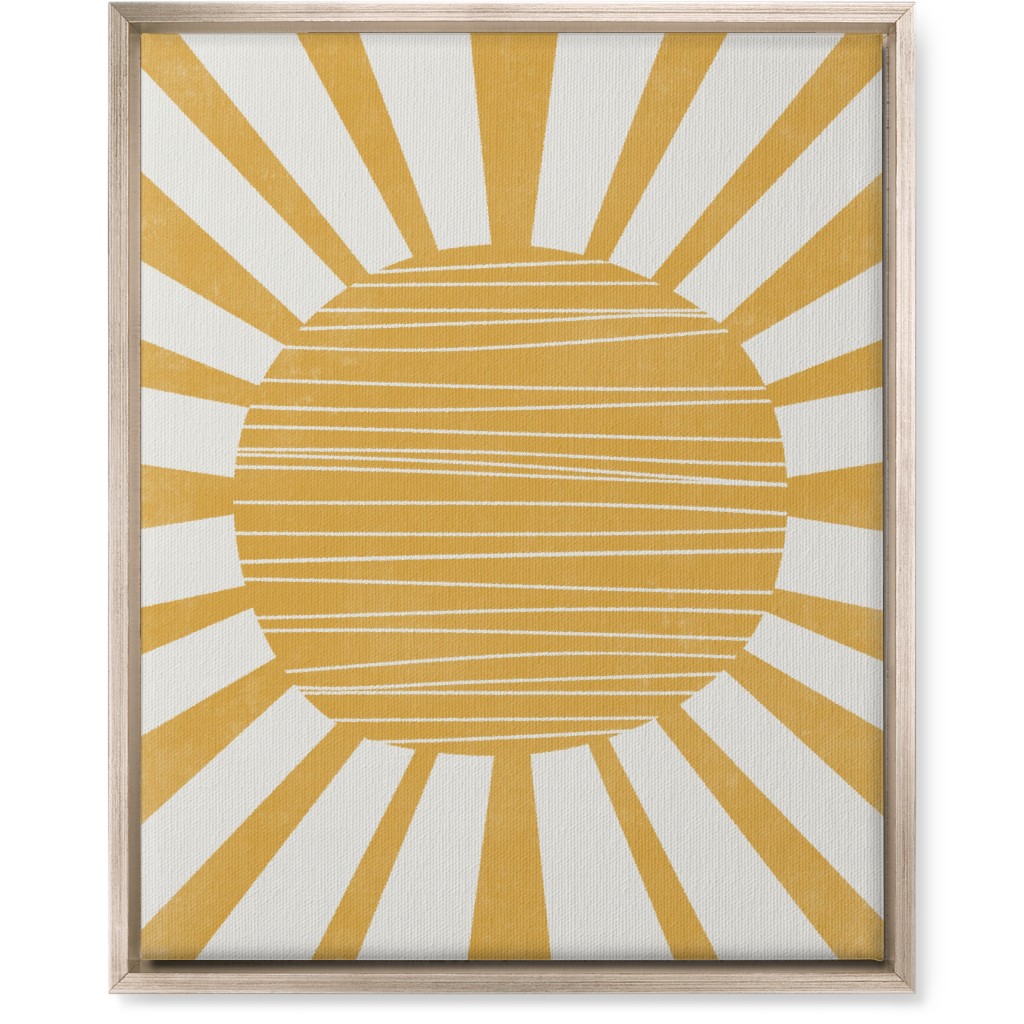 Sun Glow - Yellow and Beige Wall Art, Metallic, Single piece, Canvas, 16x20, Yellow, Classic Yellow