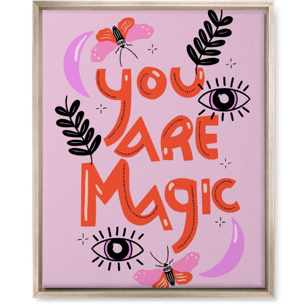 You Are Magin - Red and Pink Wall Art, Metallic, Single piece, Canvas, 16x20, Pink