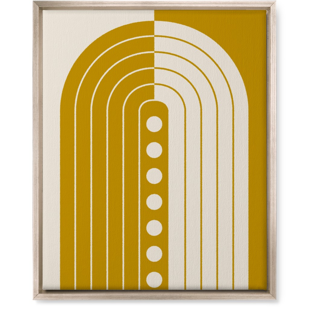 Divided Rainbow - Mustard and Beige Wall Art, Metallic, Single piece, Canvas, 16x20, Yellow, Classic Yellow