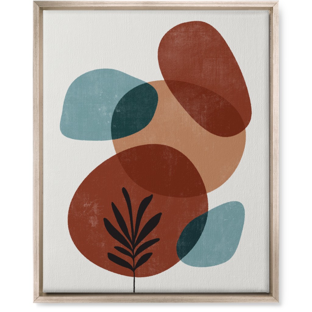 Abstract Leaf Orb - Terracotta and Ivory Wall Art, Metallic, Single piece, Canvas, 16x20, Brown, Brown