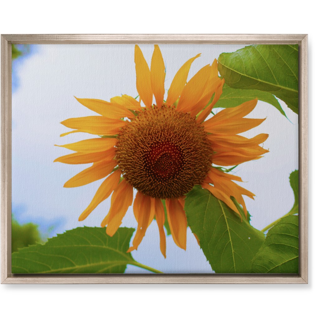 Sunny Sunflower - Yellow Wall Art, Metallic, Single piece, Canvas, 16x20, Yellow