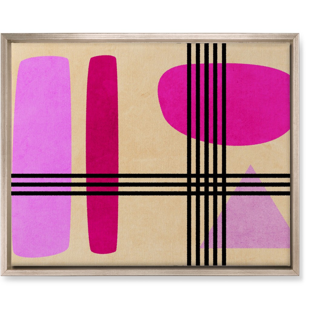 Criss-Cross Abstract Wall Art, Metallic, Single piece, Canvas, 16x20, Pink, Candy
