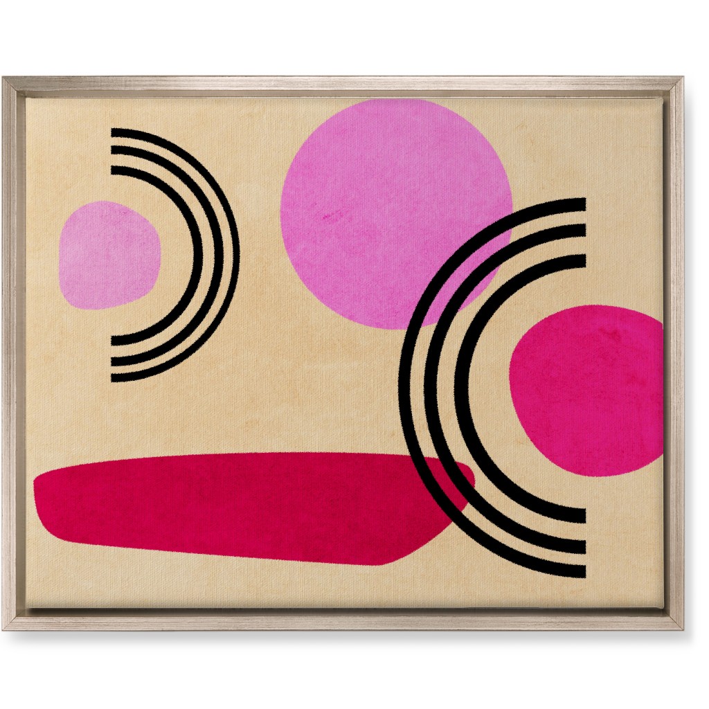 Cups & Saucers Abstract Wall Art, Metallic, Single piece, Canvas, 16x20, Pink