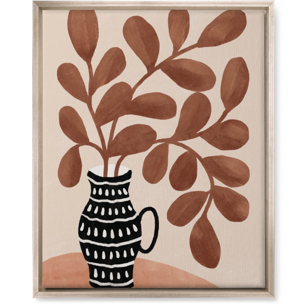 the Vase I - Neutral Wall Art, Metallic, Single piece, Canvas, 16x20, Brown, Brown