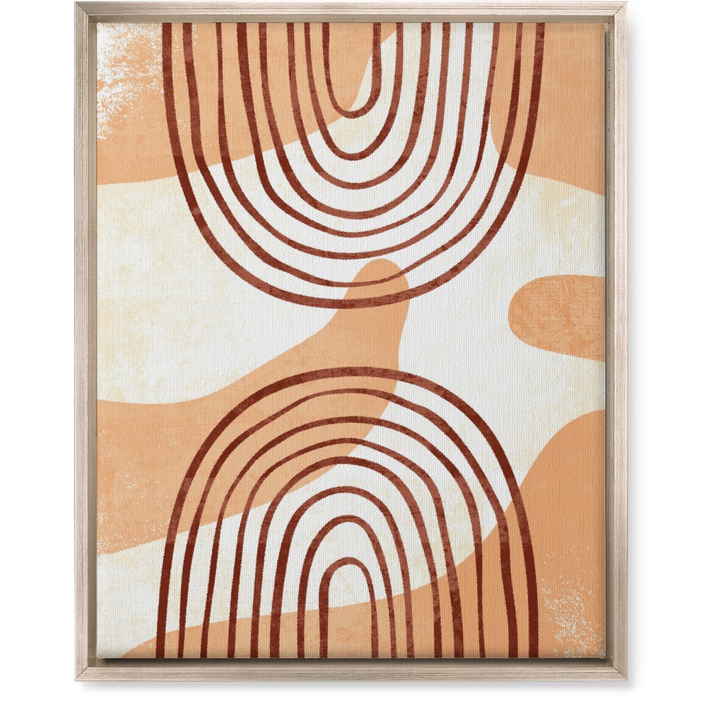 Desert Abstract - Earthy Warm Tones Wall Art, Metallic, Single piece, Canvas, 16x20, Orange, Orange