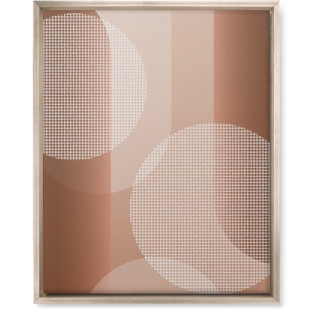 Geometric Arches and Circles - Neutral Wall Art, Metallic, Single piece, Canvas, 16x20, Pink