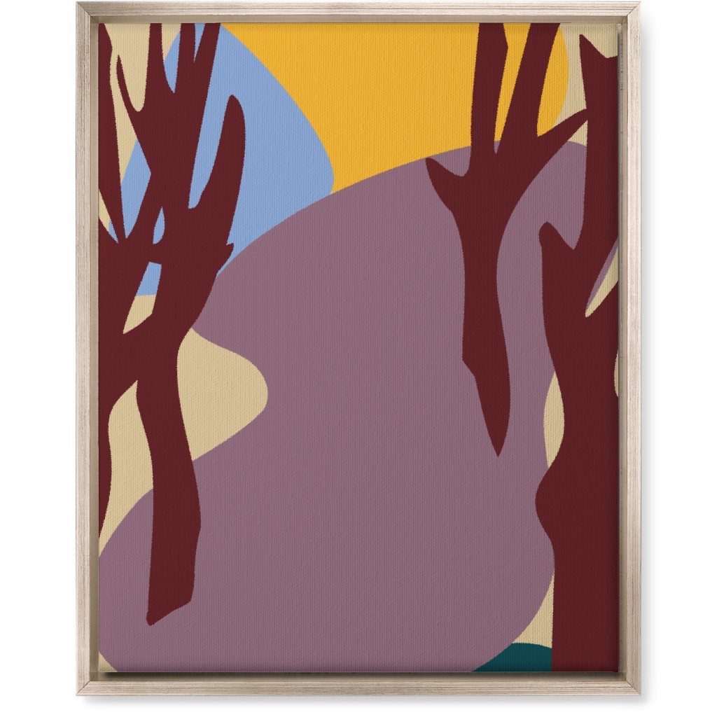Minimalist Forest Path Wall Art, Metallic, Single piece, Canvas, 16x20, Multicolor