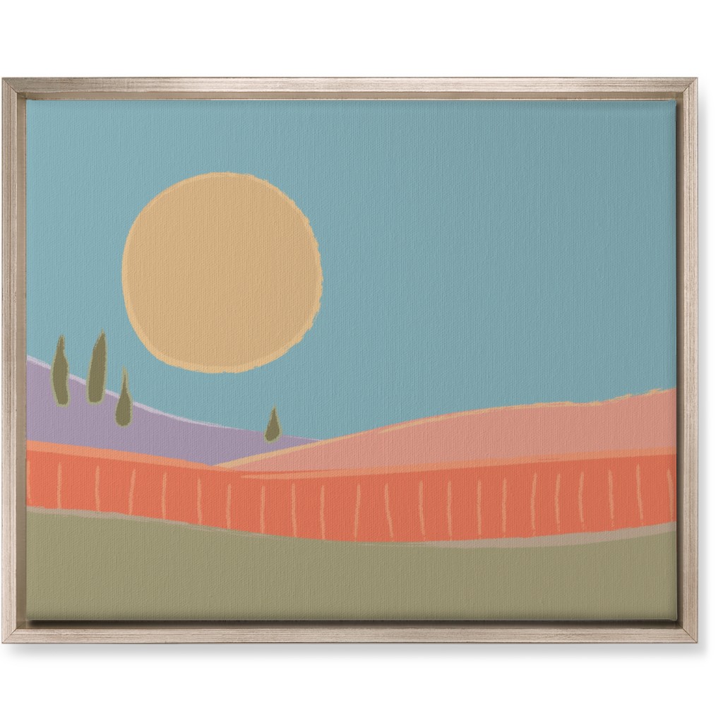 Simple Landscape Wall Art, Metallic, Single piece, Canvas, 16x20, Multicolor, Oasis