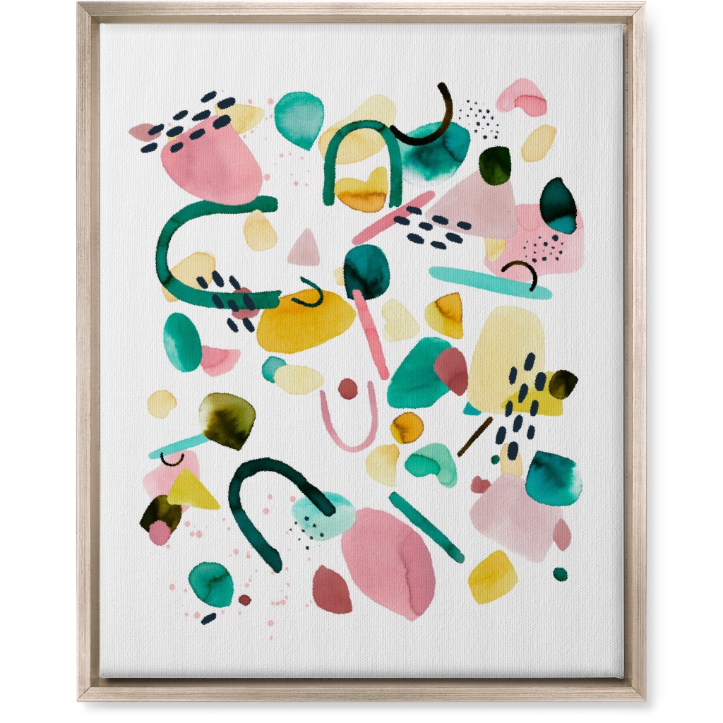 Modern Geo Pieces - Multi Wall Art, Metallic, Single piece, Canvas, 16x20, Multicolor