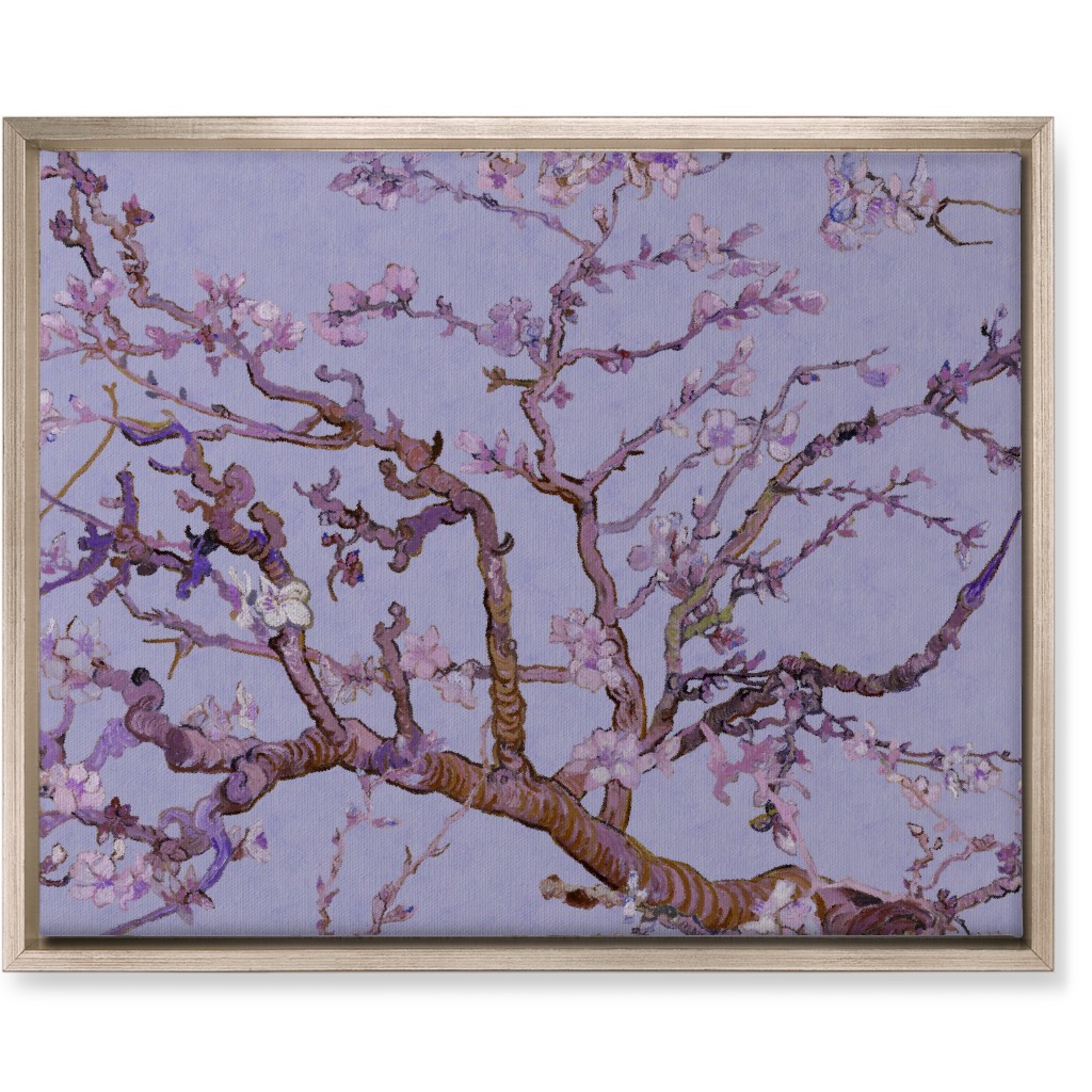Almond Blossom - Purple Wall Art, Metallic, Single piece, Canvas, 16x20, Purple