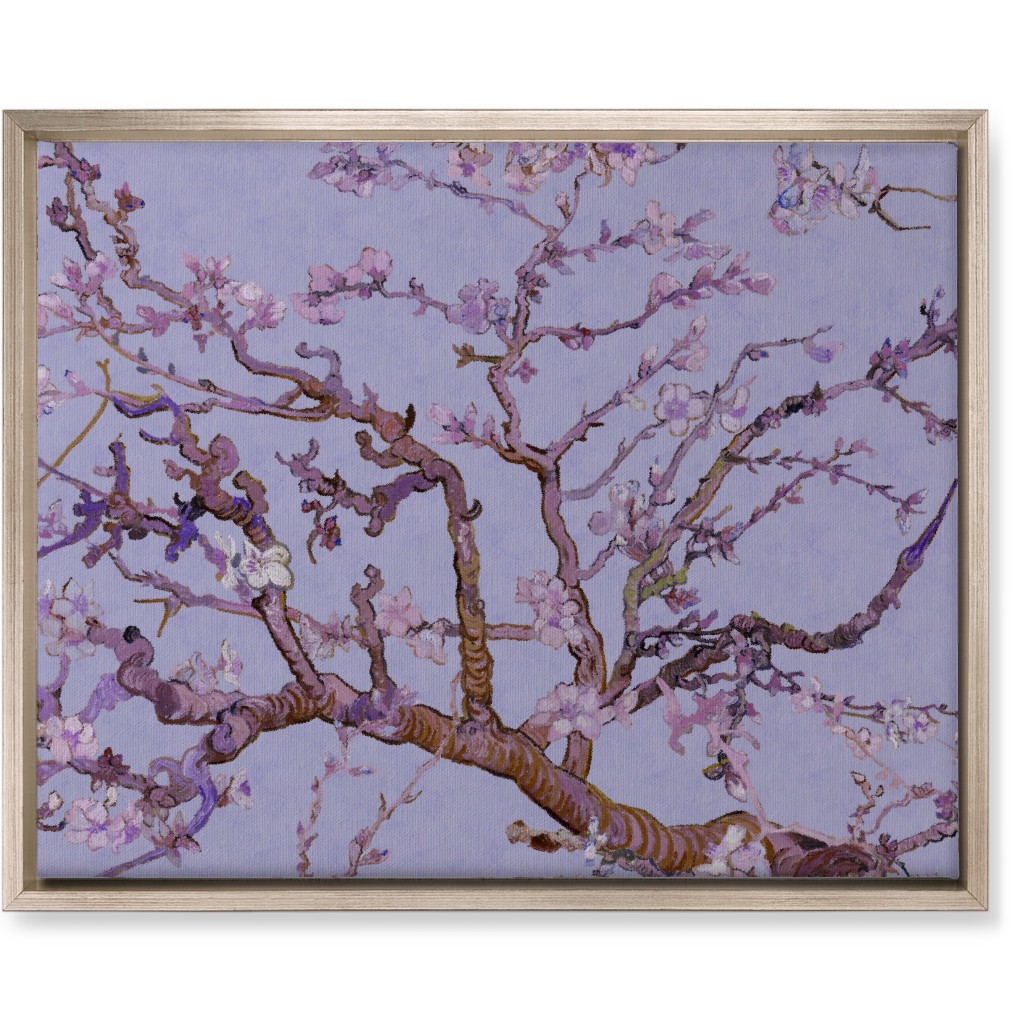 Almond Blossom - Purple Wall Art, Metallic, Single piece, Canvas, 16x20, Purple, Purple