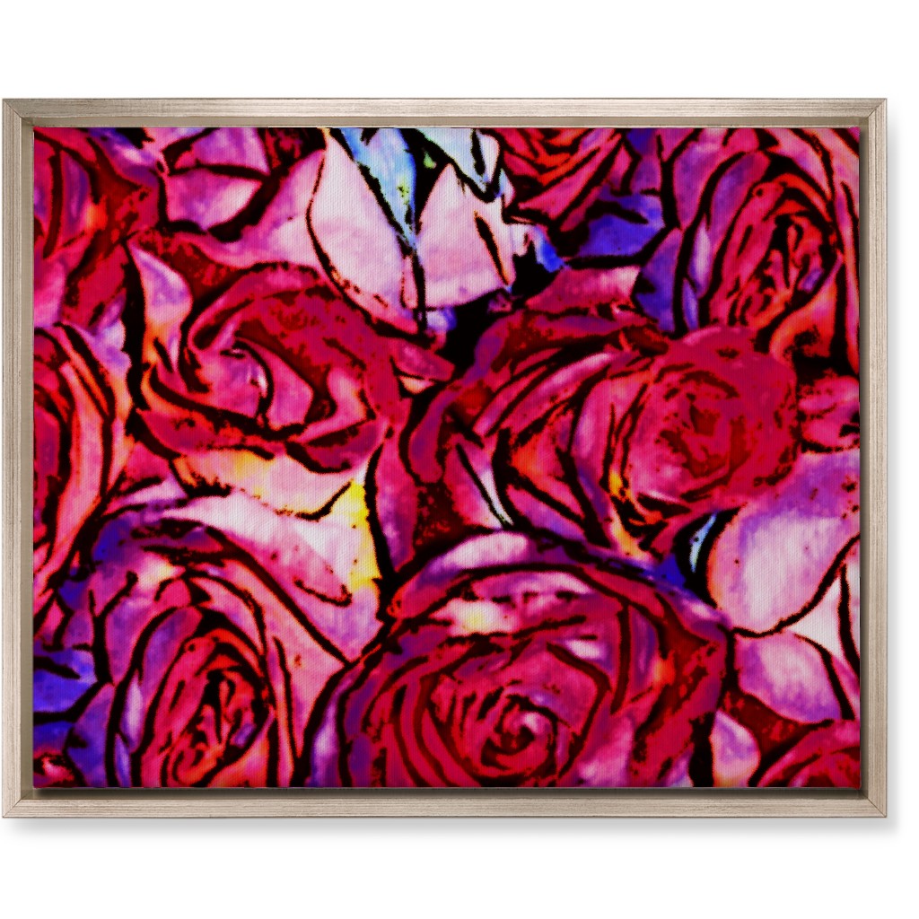 David's Roses - Pink Wall Art, Metallic, Single piece, Canvas, 16x20, Pink, Bright Pink