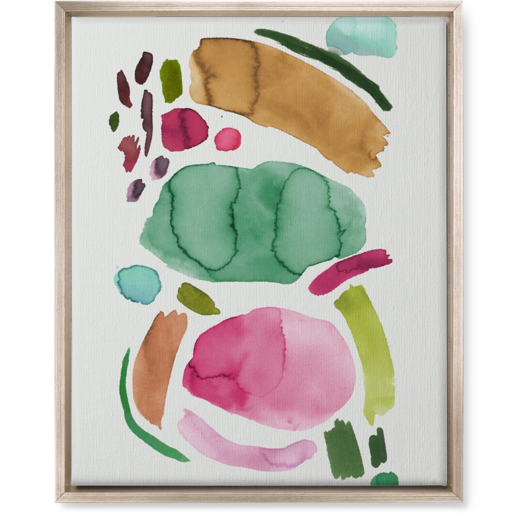 Minimal Watercolor Abstract - Multi Wall Art, Metallic, Single piece, Canvas, 16x20, Multicolor