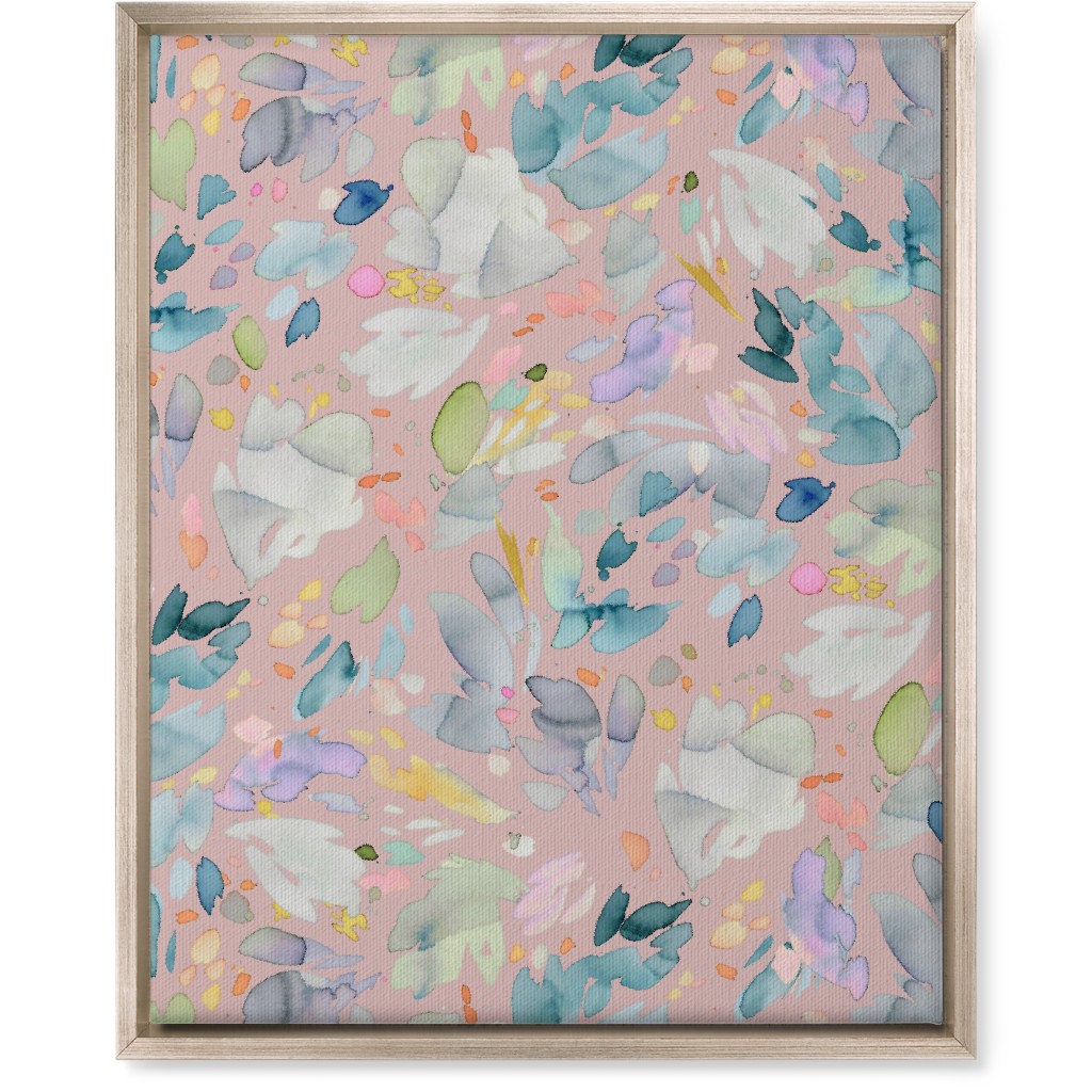 Abstract Petal Flowering Wall Art, Metallic, Single piece, Canvas, 16x20, Pink, Alpaca