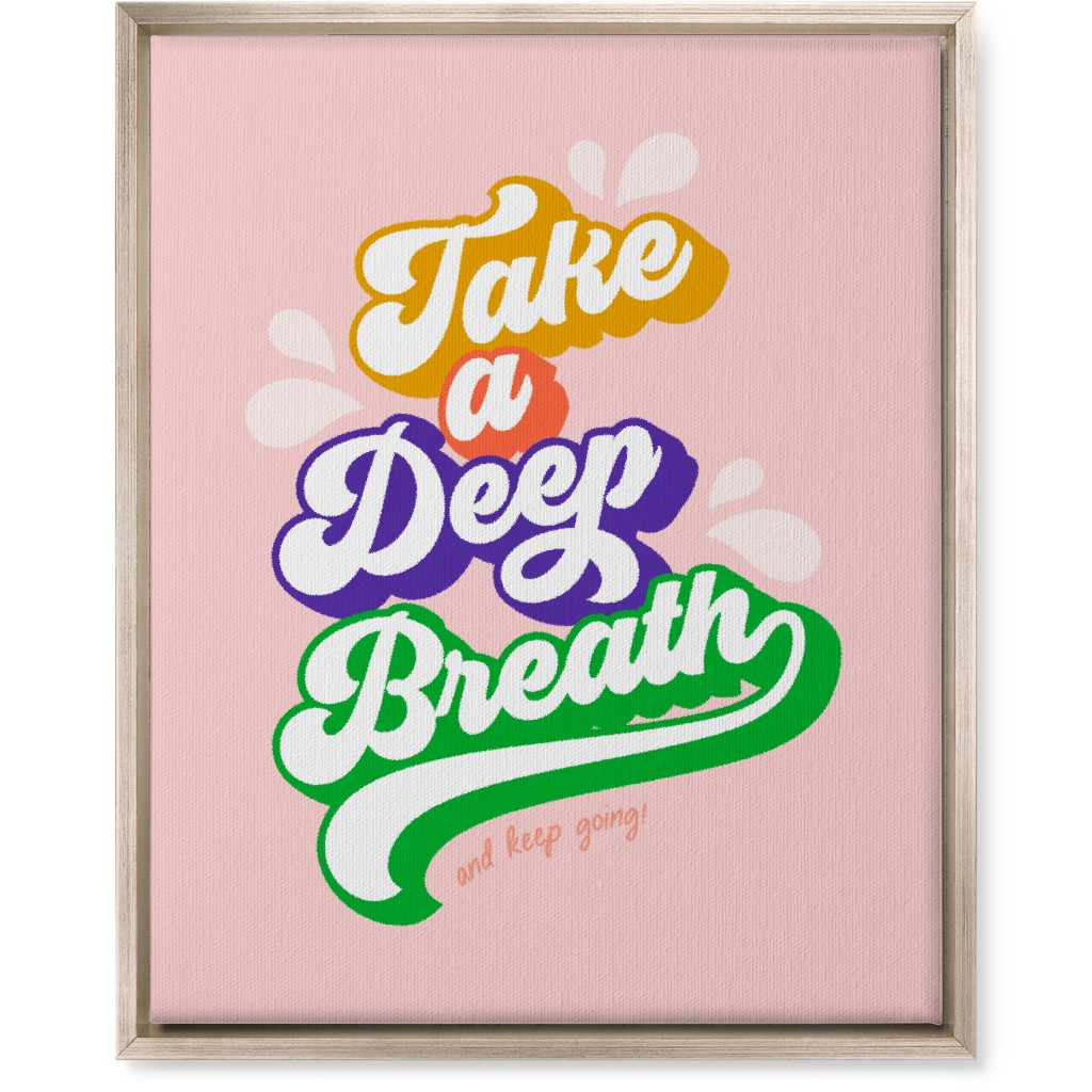 Take a Deep Breath - Multi on Pink Wall Art, Metallic, Single piece, Canvas, 16x20, Multicolor