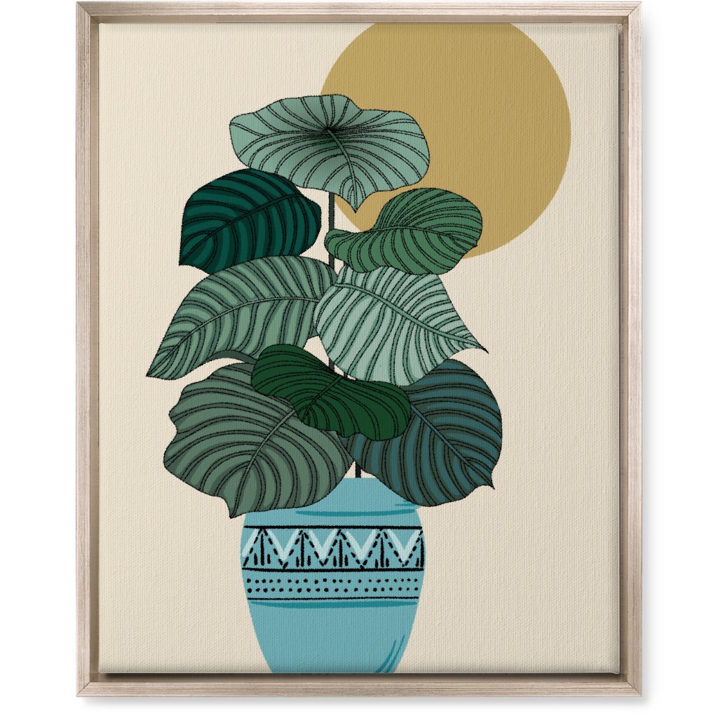 Calla - Green and Beige Wall Art, Metallic, Single piece, Canvas, 16x20, Green, Classic Green