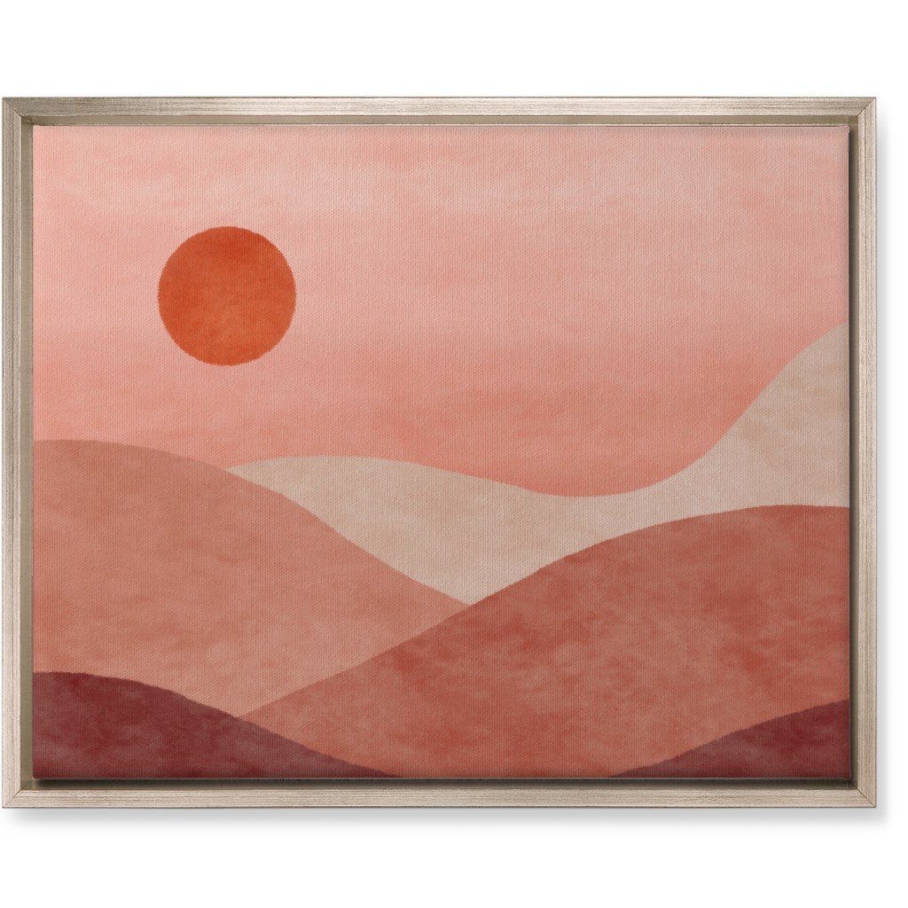 a Desert Sunset - Neutral Wall Art, Metallic, Single piece, Canvas, 16x20, Pink, Bright Pink