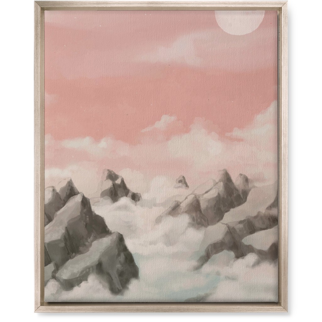 a View From the Mountain Peak Wall Art, Metallic, Single piece, Canvas, 16x20, Pink