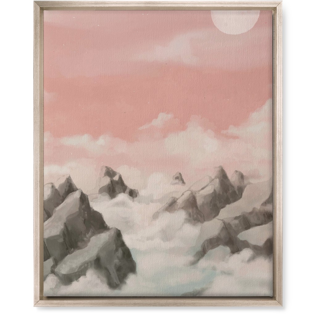 a View From the Mountain Peak Wall Art, Metallic, Single piece, Canvas, 16x20, Pink, Bright Pink