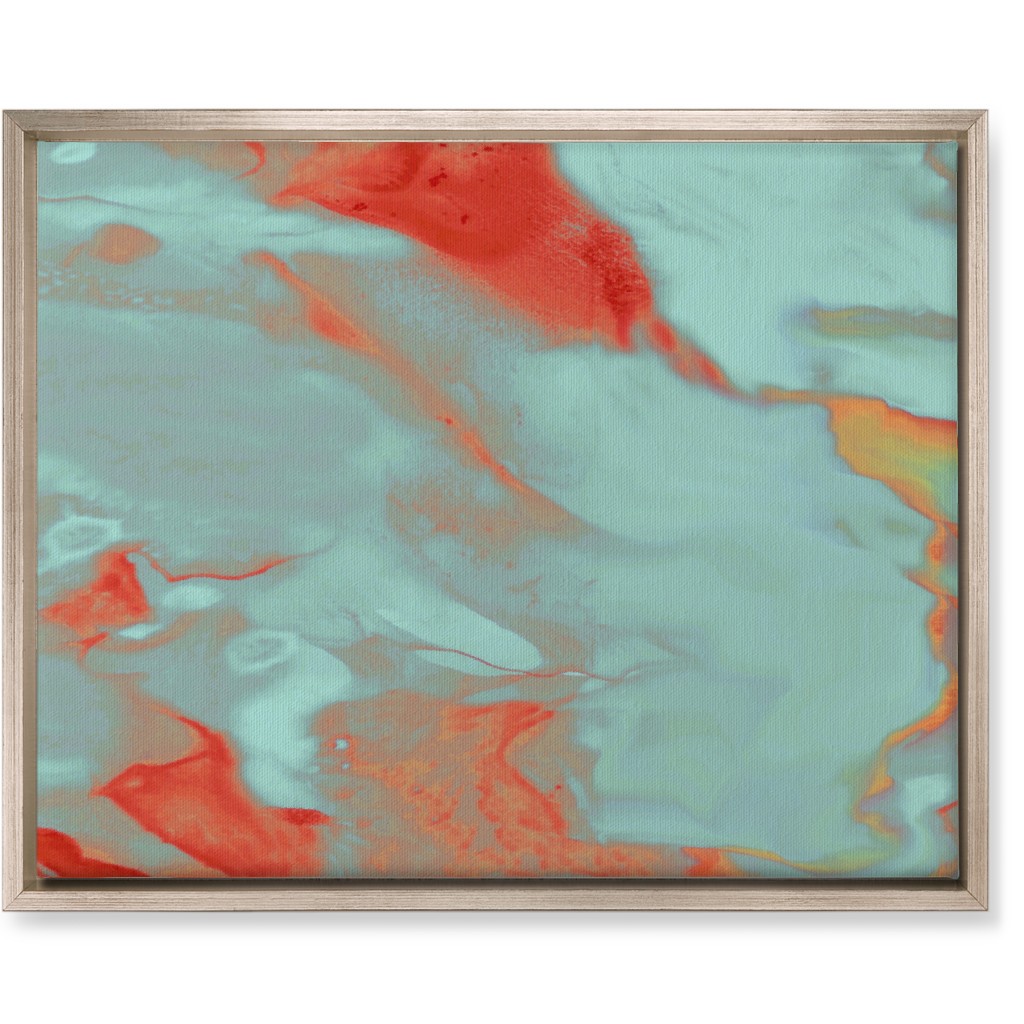 Abstract Watercolor - Multi Wall Art, Metallic, Single piece, Canvas, 16x20, Blue
