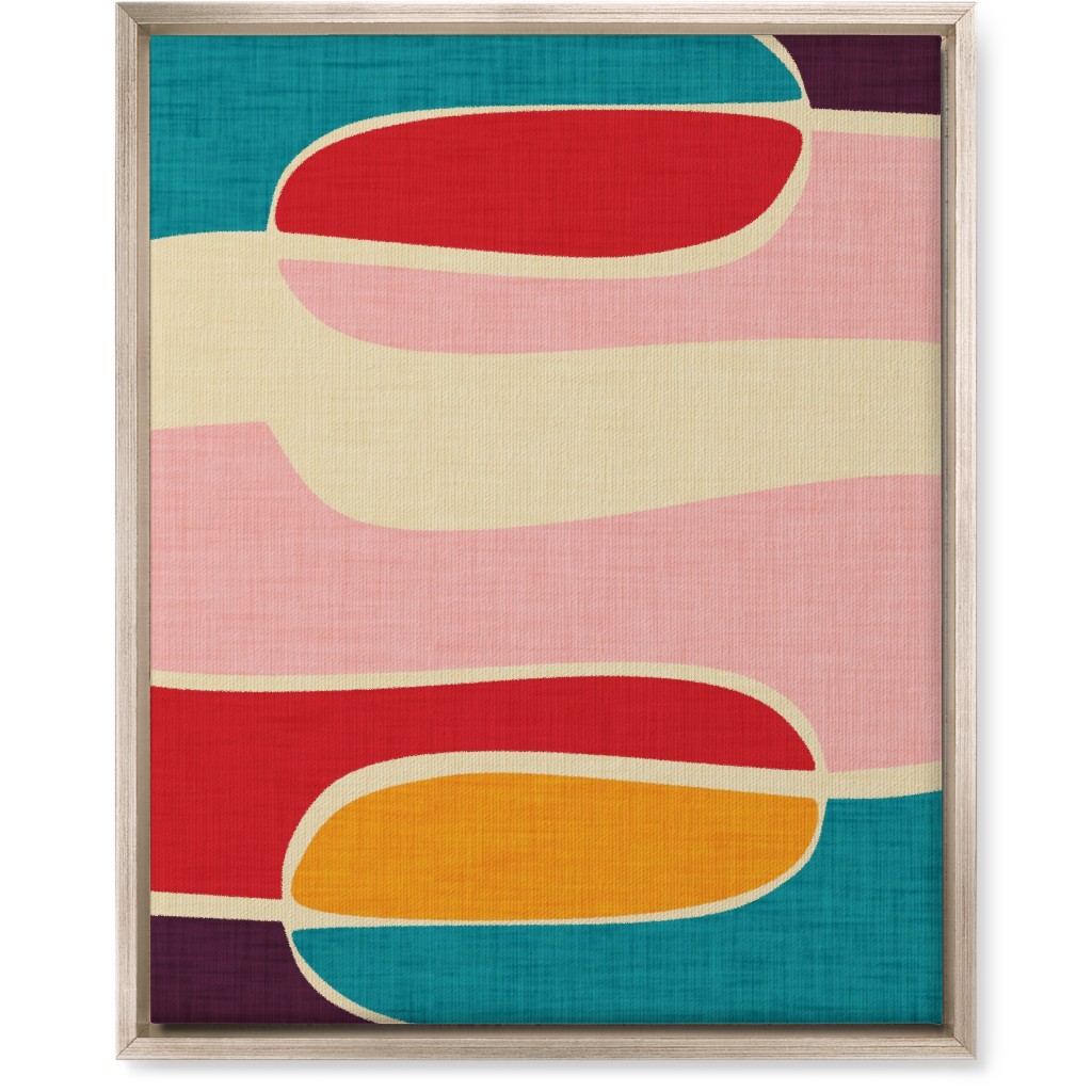 Mid Century Mod Retro Waves - Multi Wall Art, Metallic, Single piece, Canvas, 16x20, Multicolor