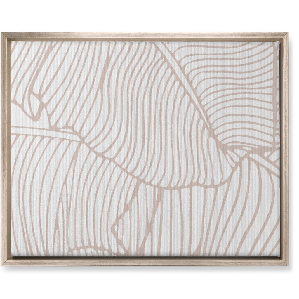 Banana Leaf - Blush Wall Art, Metallic, Single piece, Canvas, 16x20, Beige