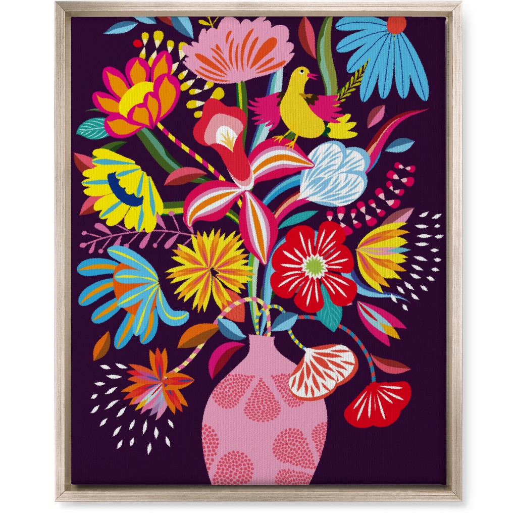 Folkart Bouquet - Multi Wall Art, Metallic, Single piece, Canvas, 16x20, Multicolor
