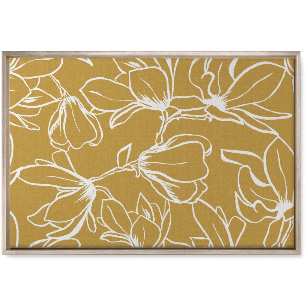 Magnolia Garden Wall Art, Metallic, Single piece, Canvas, 20x30, Brown