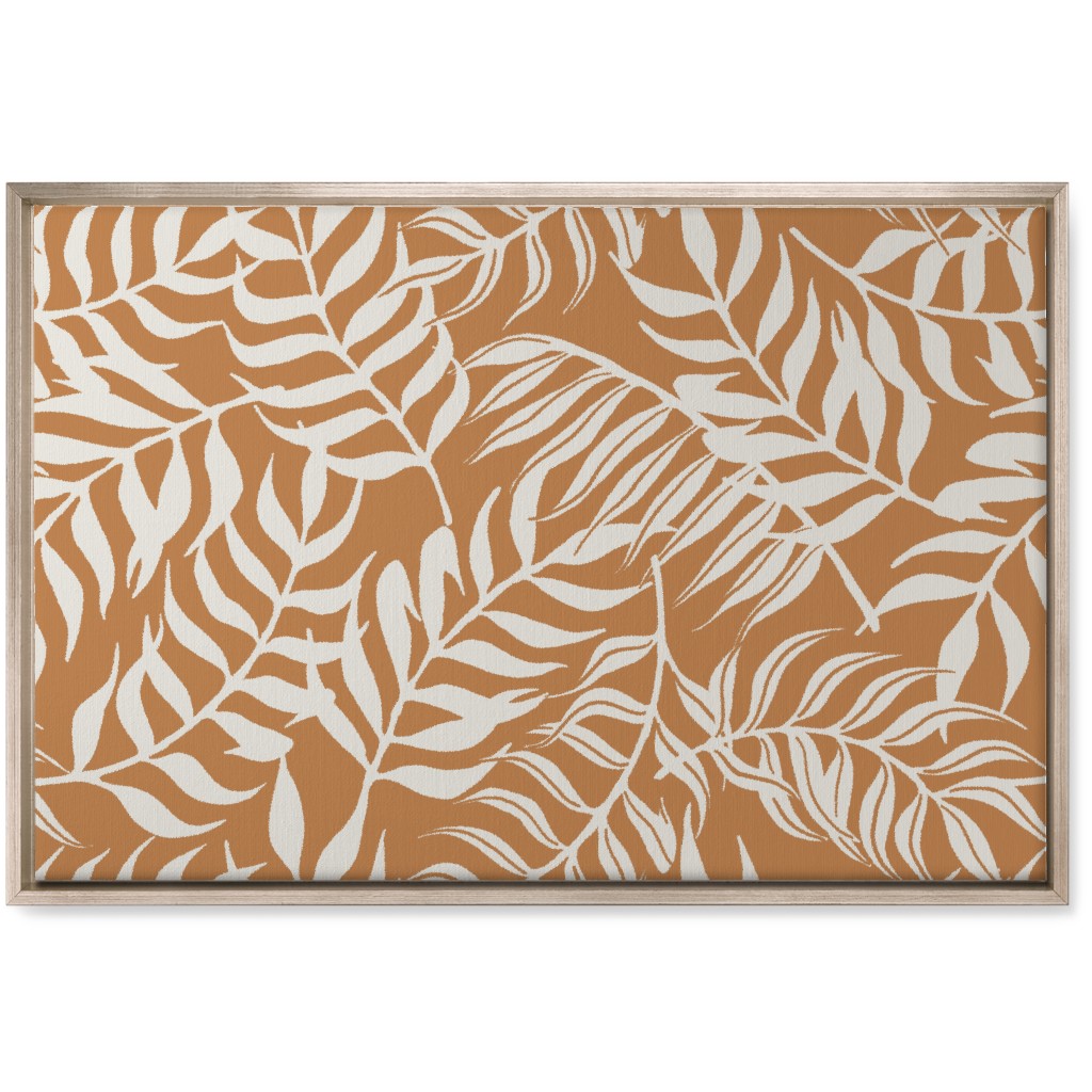 Moving Palms Wall Art, Metallic, Single piece, Canvas, 20x30, Orange