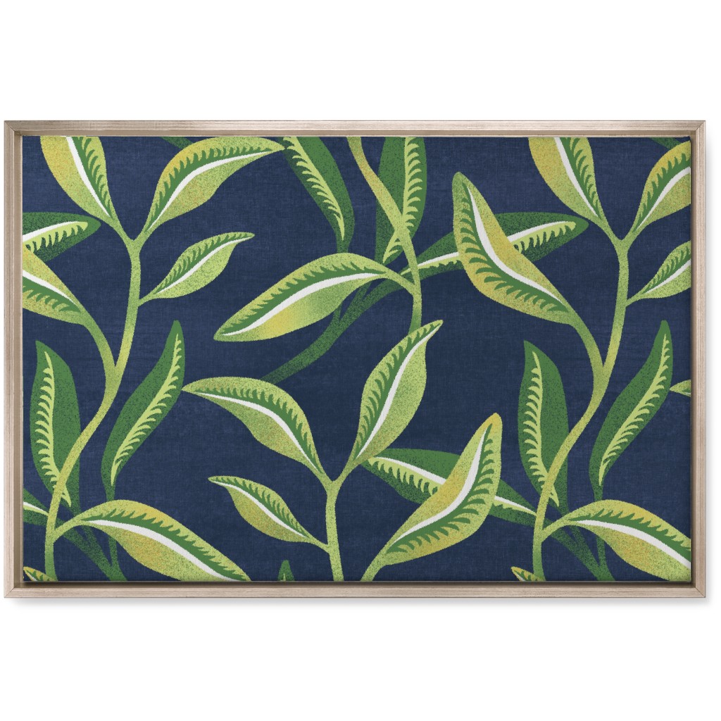 Leafy Vines - Green Wall Art, Metallic, Single piece, Canvas, 20x30, Green, Classic Green