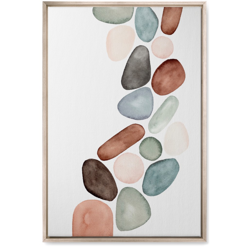 Polished Stones Wall Art, Metallic, Single piece, Canvas, 20x30, Multicolor, White
