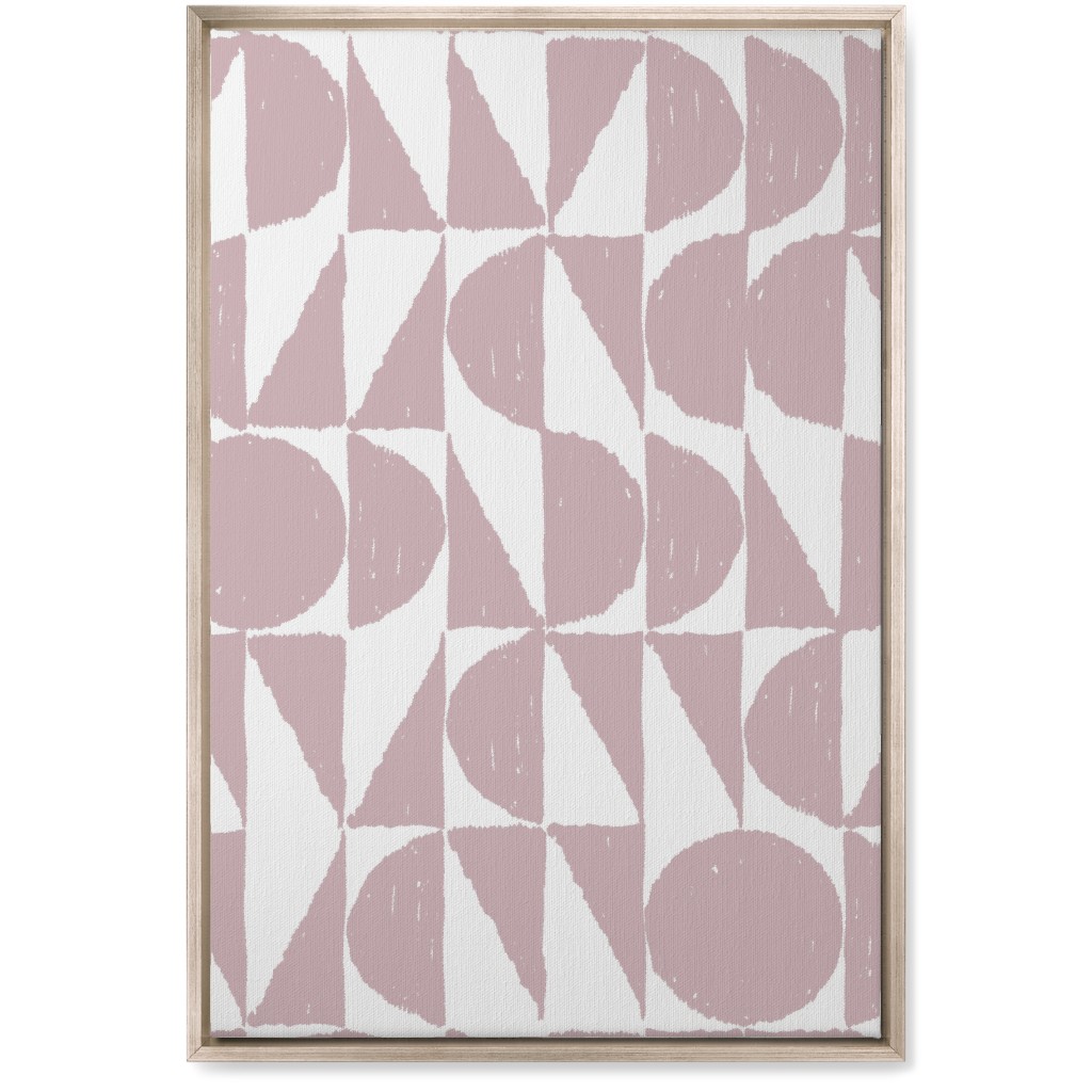 Mod Shapes Wall Art, Metallic, Single piece, Canvas, 20x30, Pink, White
