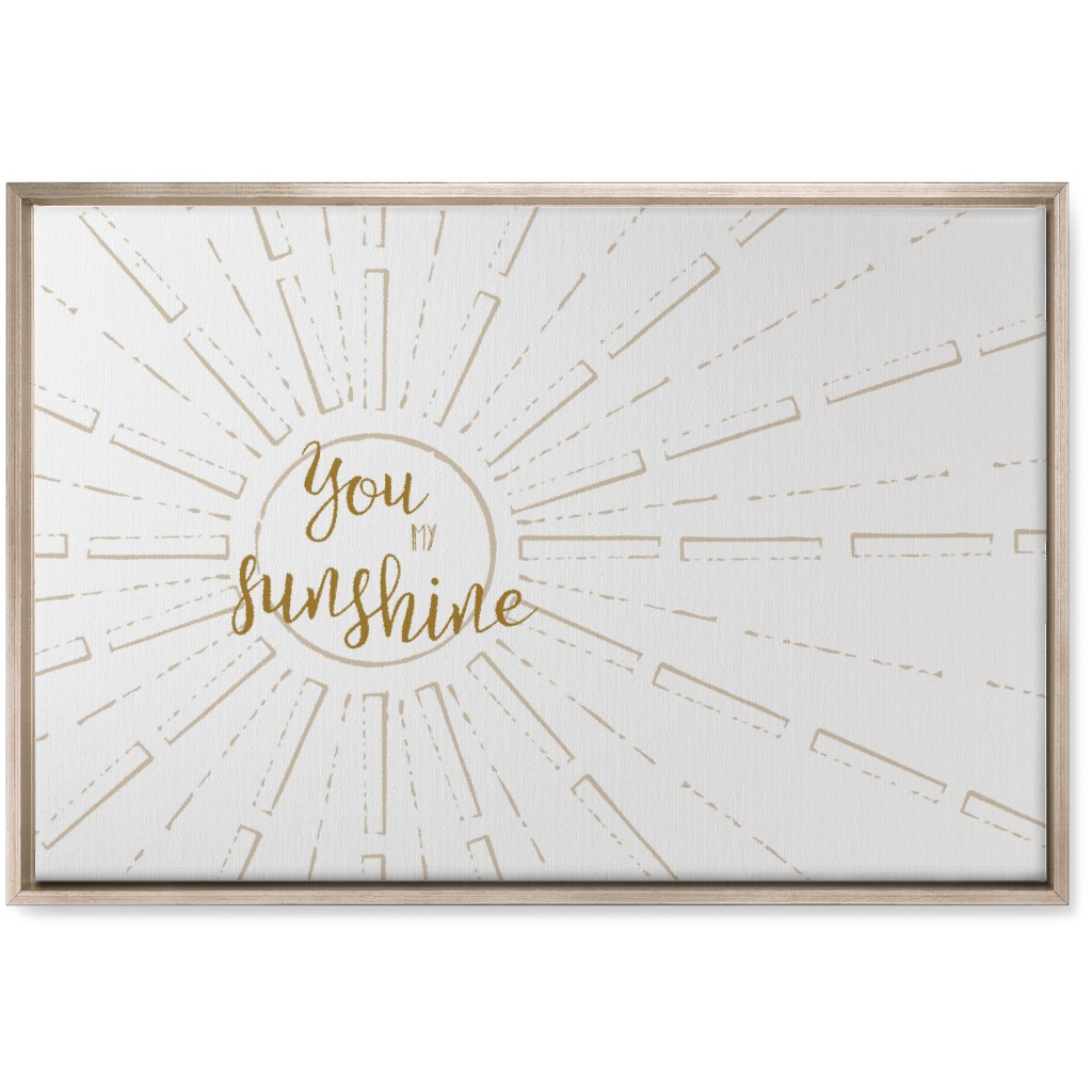 You Are My Sunshine - White and Golden Wall Art, Metallic, Single piece, Canvas, 20x30, Yellow, Classic Yellow