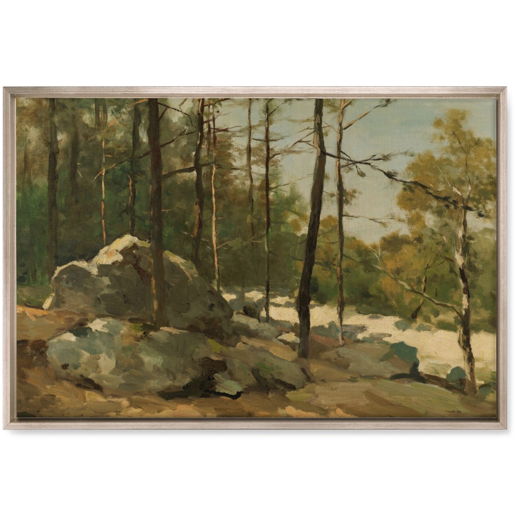 Rocky Edge Wall Art, Metallic, Single piece, Canvas, 20x30, Green, Classic Green