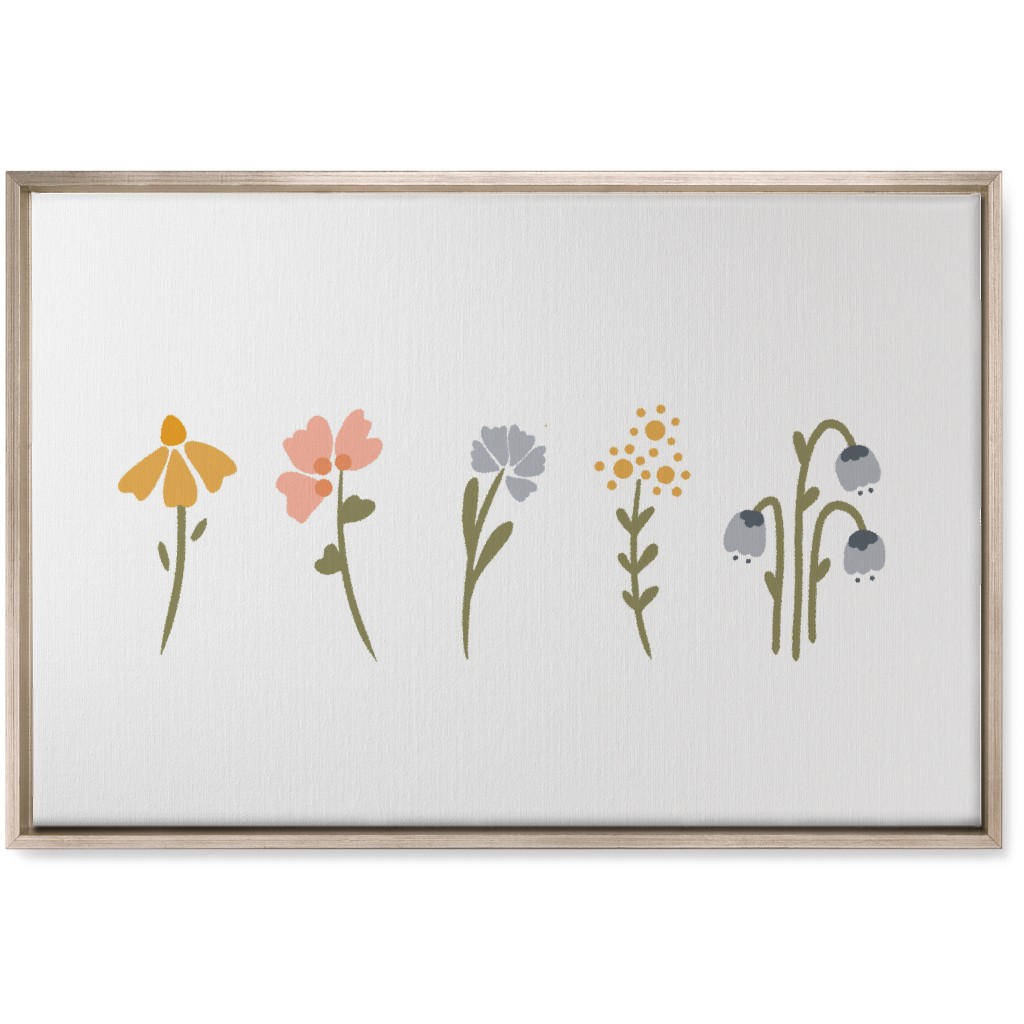 Wildflowers - Multi on White Wall Art, Metallic, Single piece, Canvas, 20x30, Multicolor